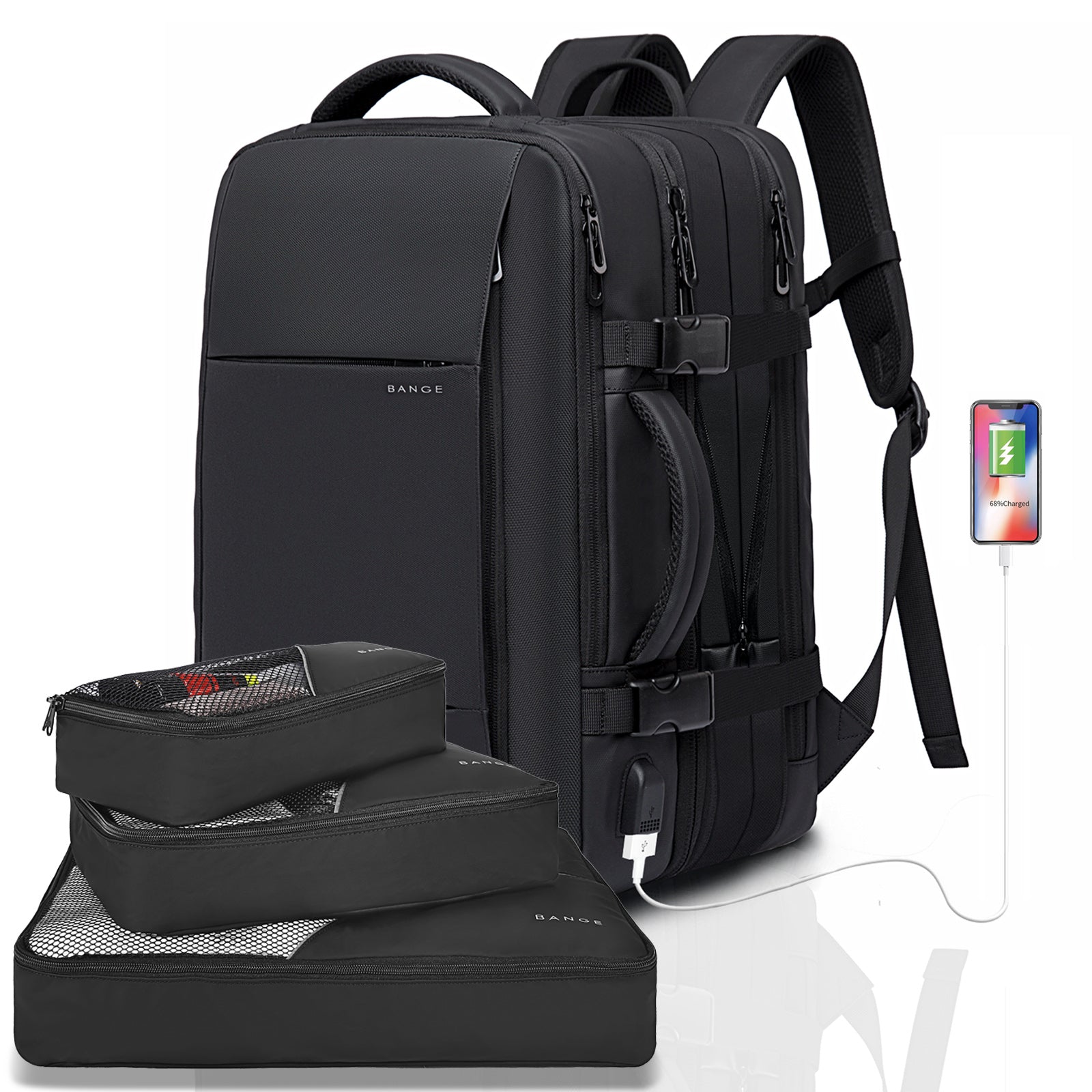 BANGE 45L Business-Reiserucksack, Handgepäck-Rucksack, langlebige, umw – Grace Hawthorne
