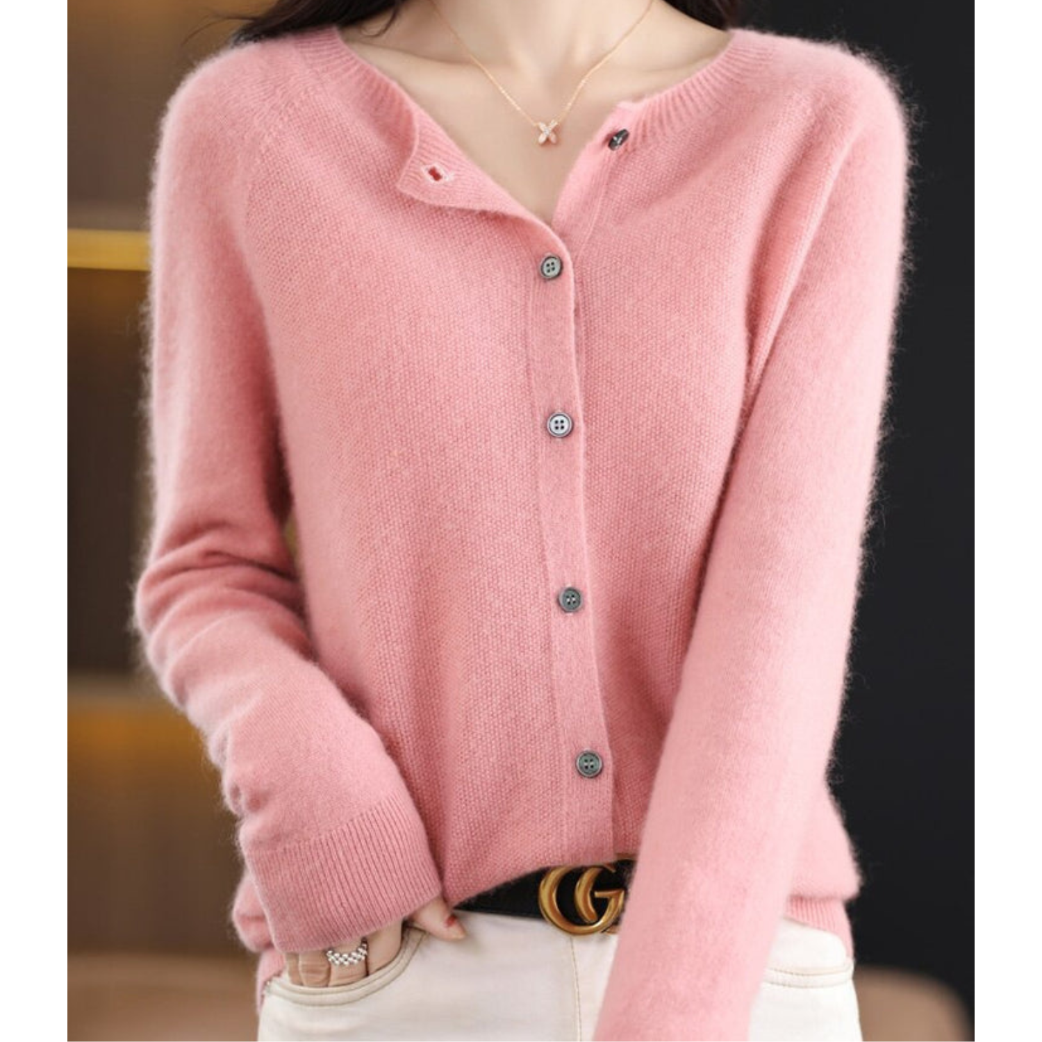 DANIELLE | Dam O-hals Cardigan