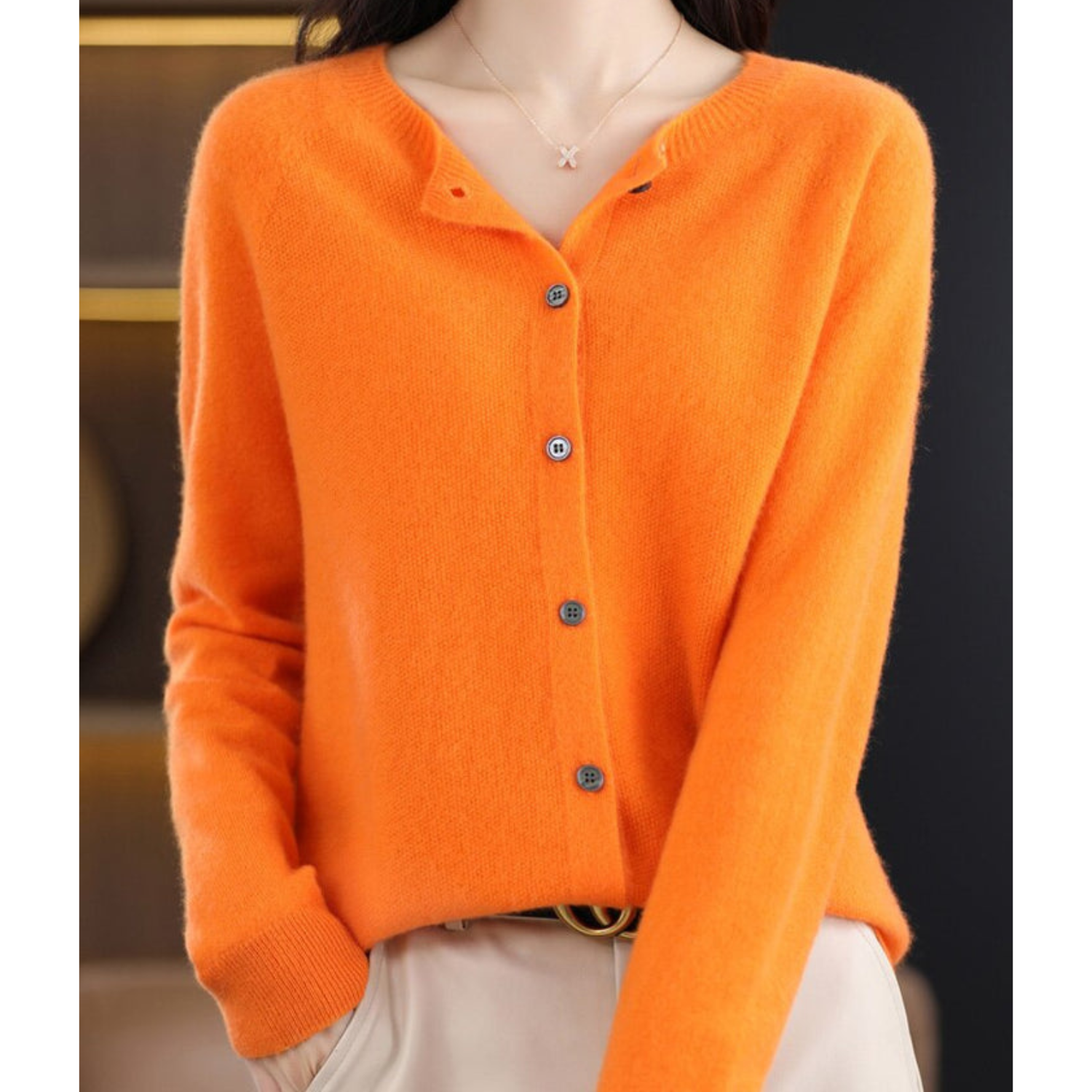 DANIELLE | Dam O-hals Cardigan