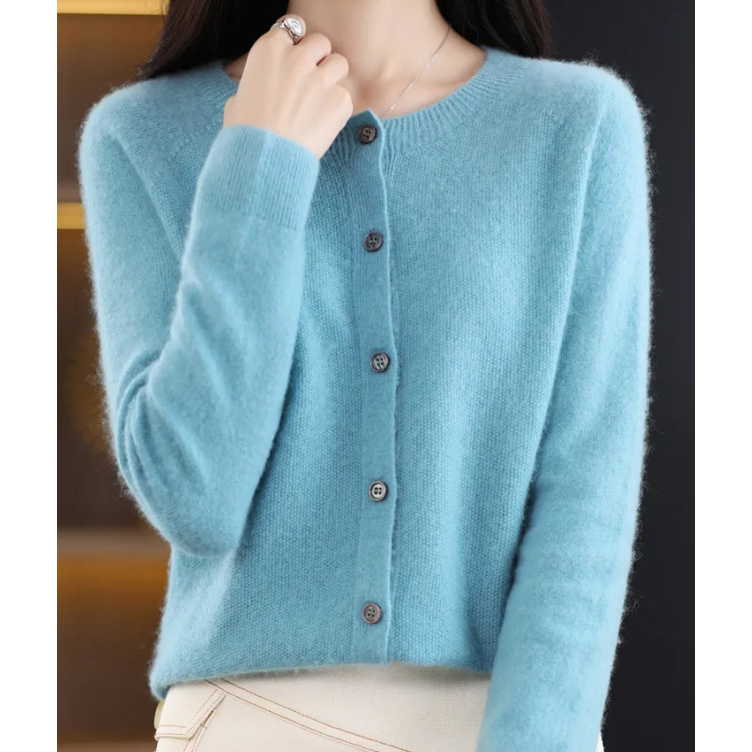 DANIELLE | Dam O-hals Cardigan