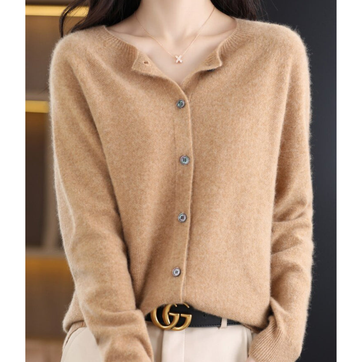 DANIELLE | Dam O-hals Cardigan