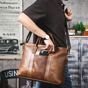 Felix | Vintage läder crossbody rese laptop messenger handväska