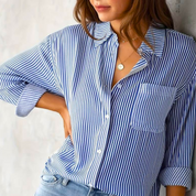 OLIVIA | Bekväm klassisk blus med knappslå