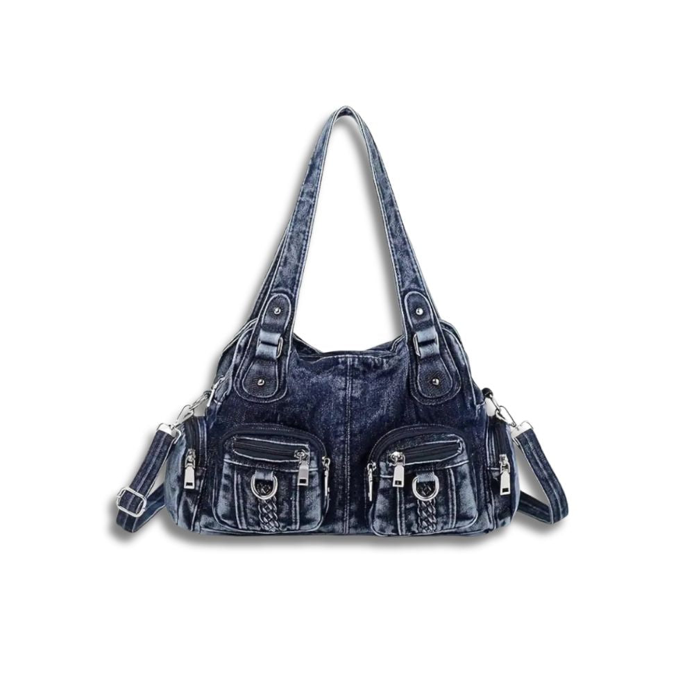 Daisy | Vintage tvättad denim crossbody messenger-väska