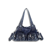 Daisy | Vintage tvättad denim crossbody messenger-väska