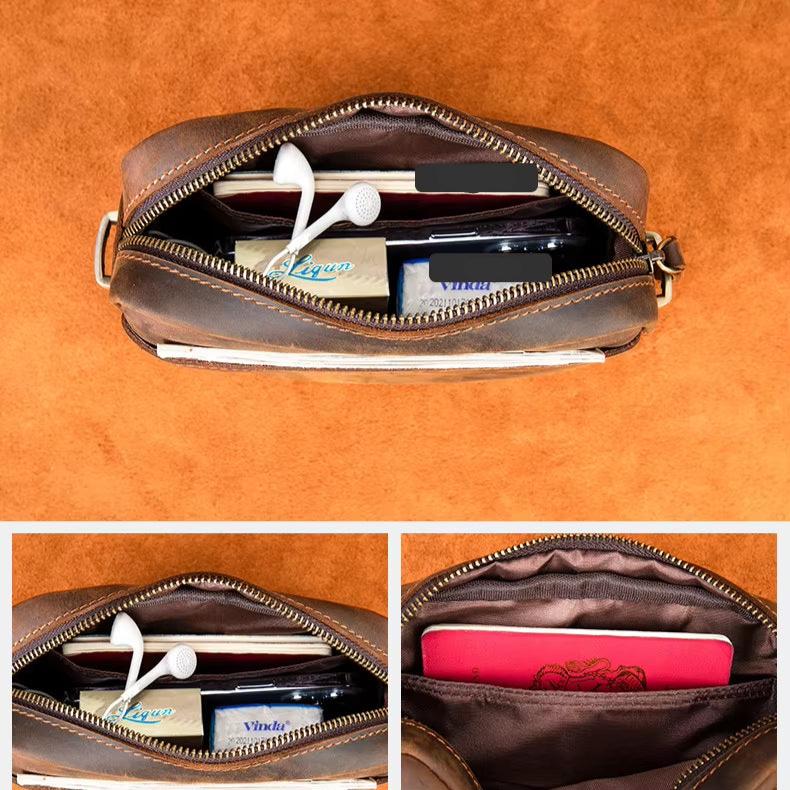 Ethan | Premium Rinderleder Leren Crossbody Sling-väska