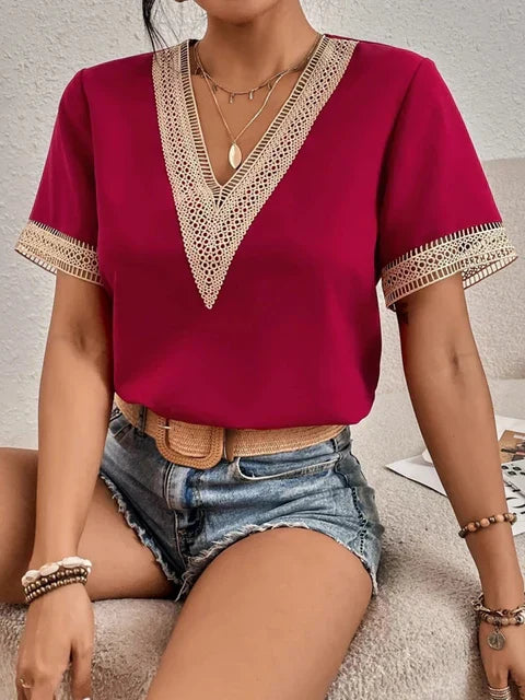 MIRJAM | T-shirt med V-ringning sommar