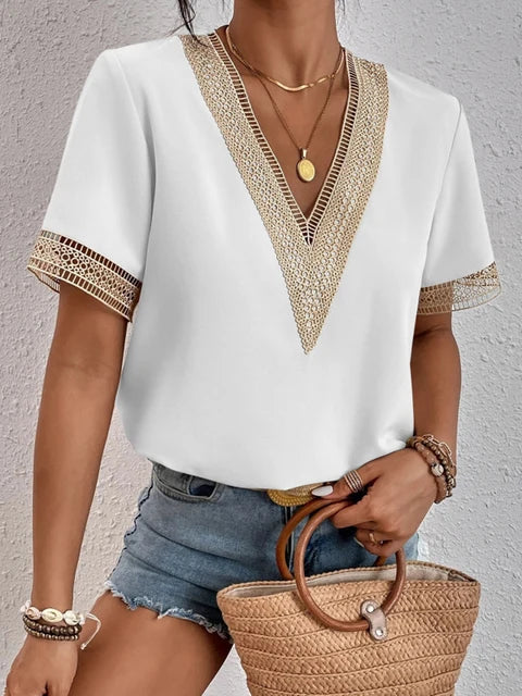 MIRJAM | T-shirt med V-ringning sommar