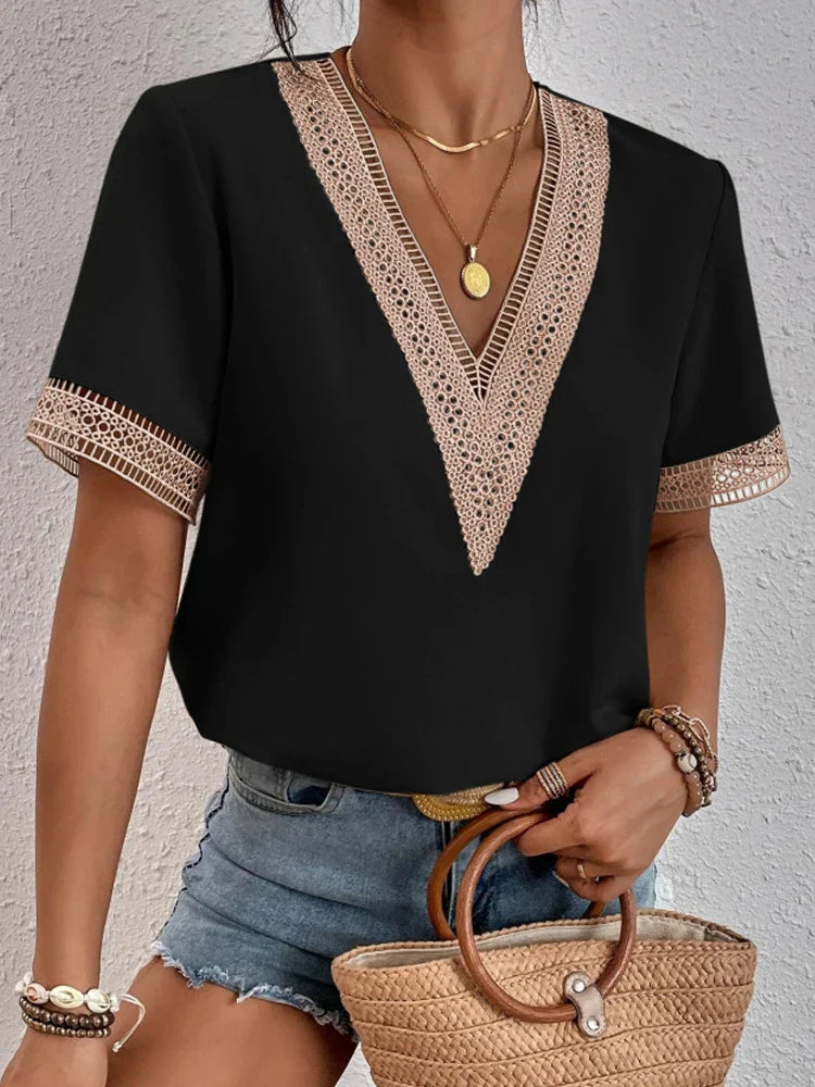 MIRJAM | T-shirt med V-ringning sommar