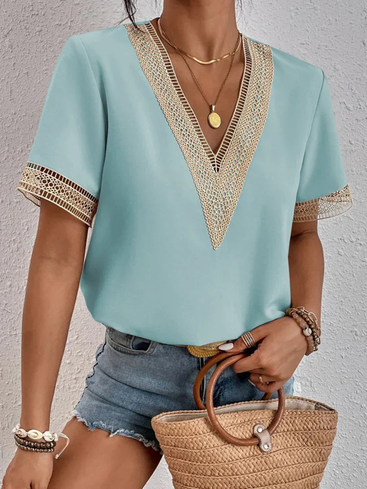 MIRJAM | T-shirt med V-ringning sommar