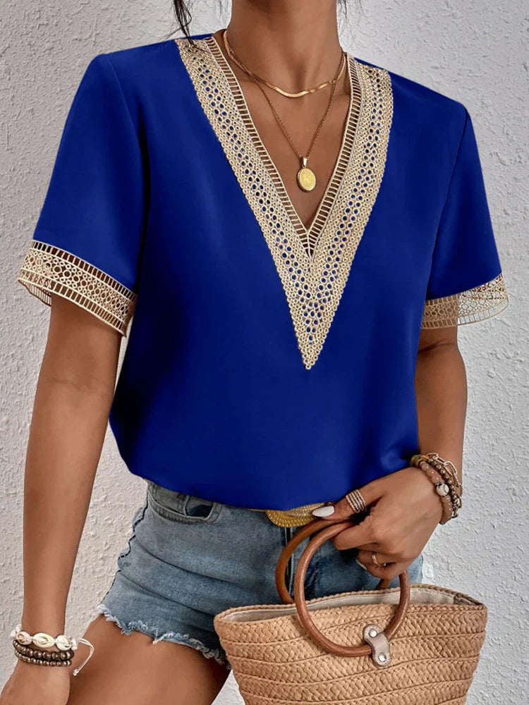 MIRJAM | T-shirt med V-ringning sommar