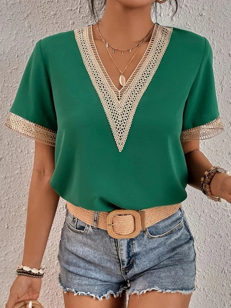 MIRJAM | T-shirt med V-ringning sommar