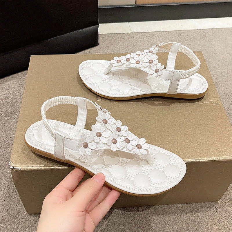 Bella | Eleganta blommiga flip-flops för fritid