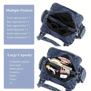 Daisy | Vintage tvättad denim crossbody messenger-väska