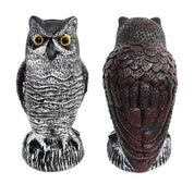 Realistisk 2-pack ugglebeten med roterande huvud - utomhusfågel och skadedjursmedel