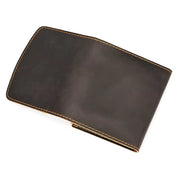Lucas | Vintage bifold resväska i nötläder med tryckknapp