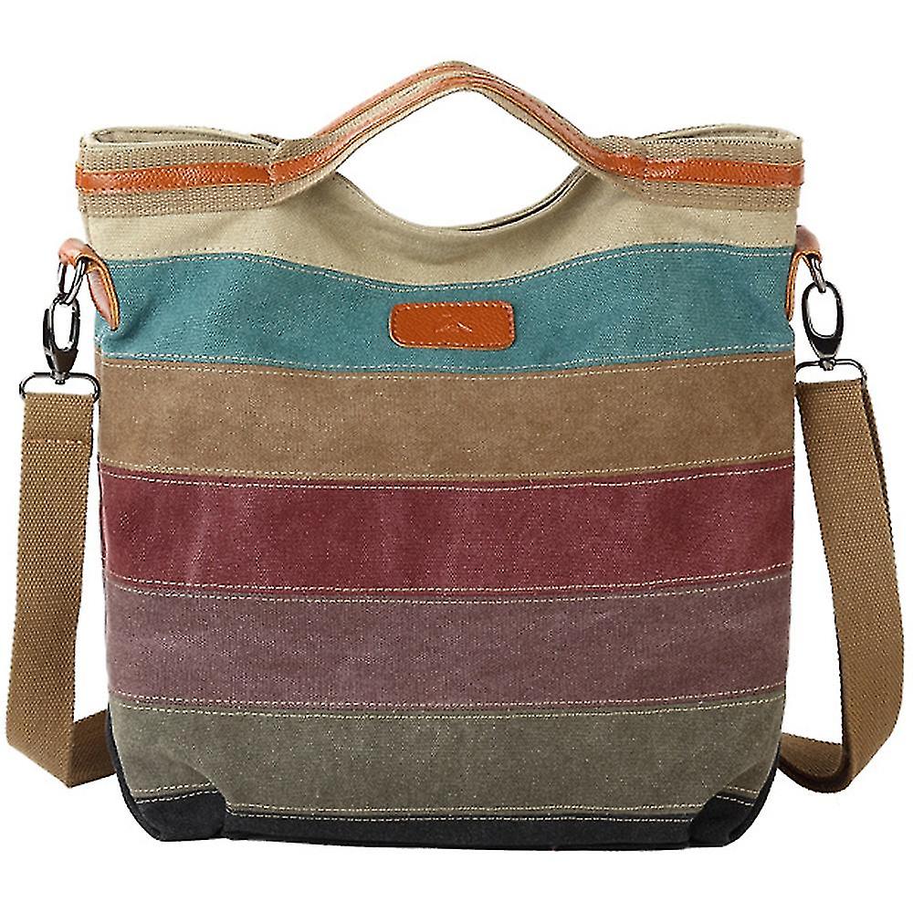 Finn | Canvas randig crossbody messenger-handväska