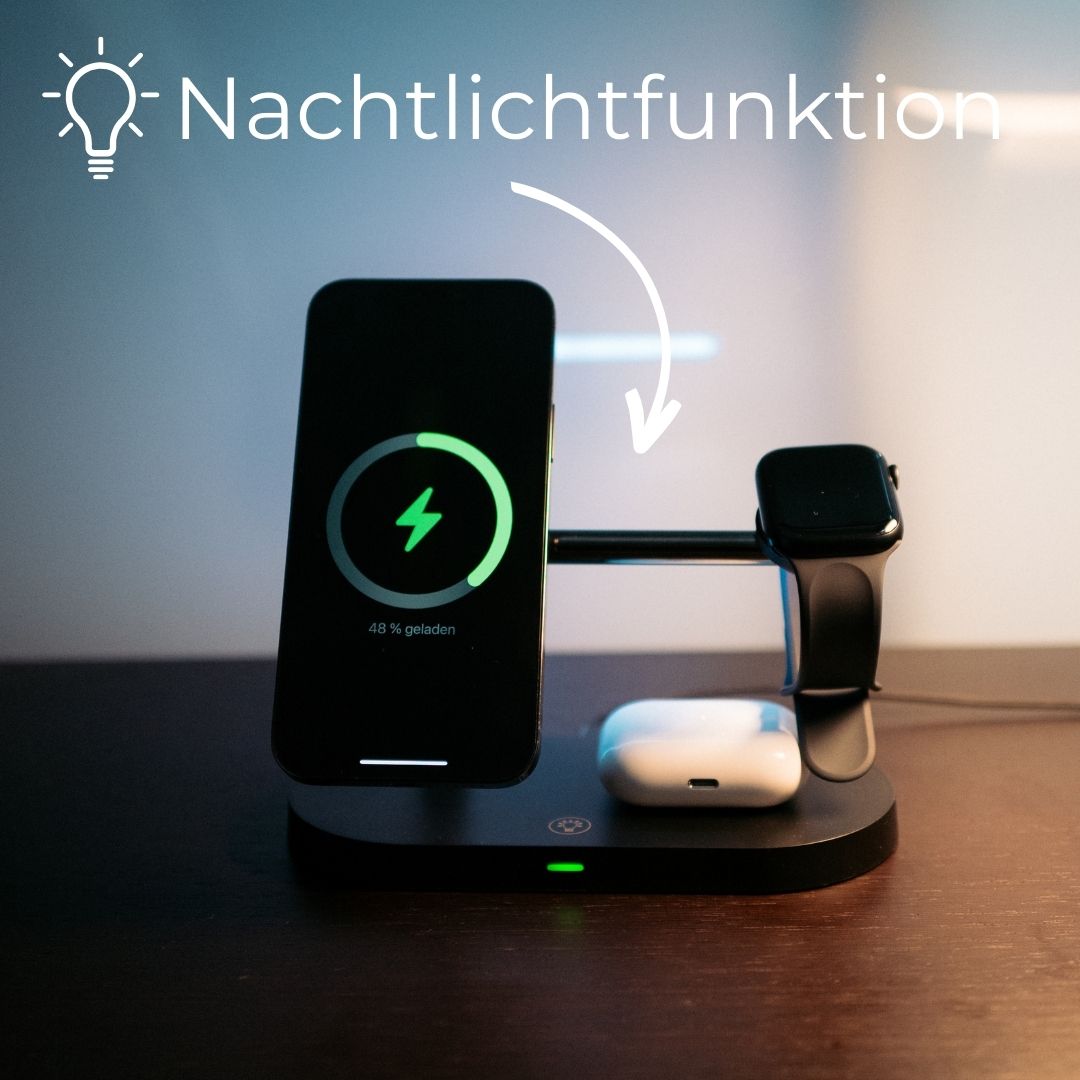 3-in-1-drahtloses Ladegerät für Smartphone, Smartwatch und Ohrhörer-Schnellladestation mit modernem Design 4