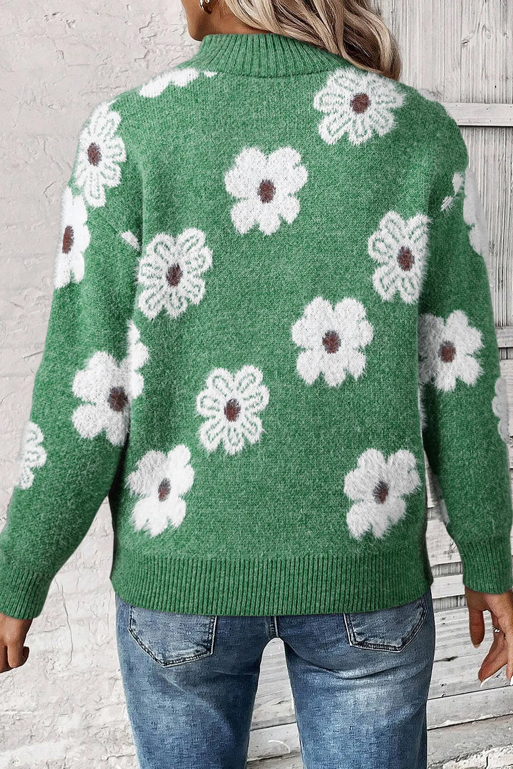ASHLEY | Stickad blommig tröja för damer