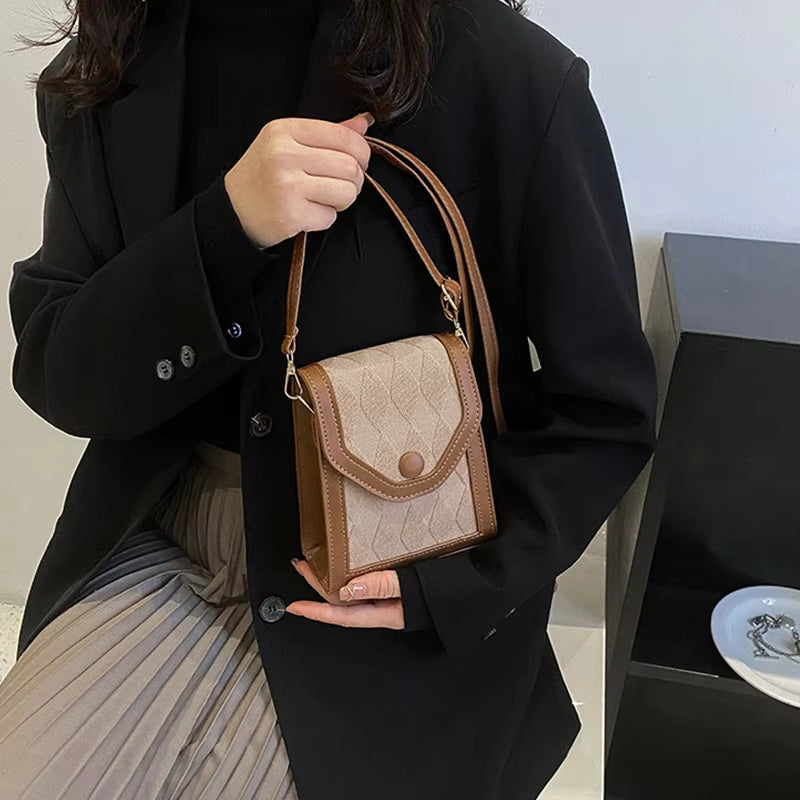 Nina | Mångsidig PU-läder Mini Mode Crossbody Mobiltelefon Handväska