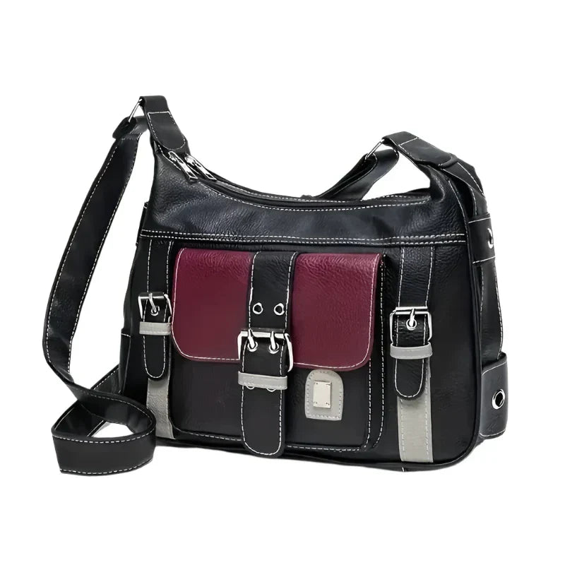 Leila | Vintage PU-läder dam crossbody-handväska