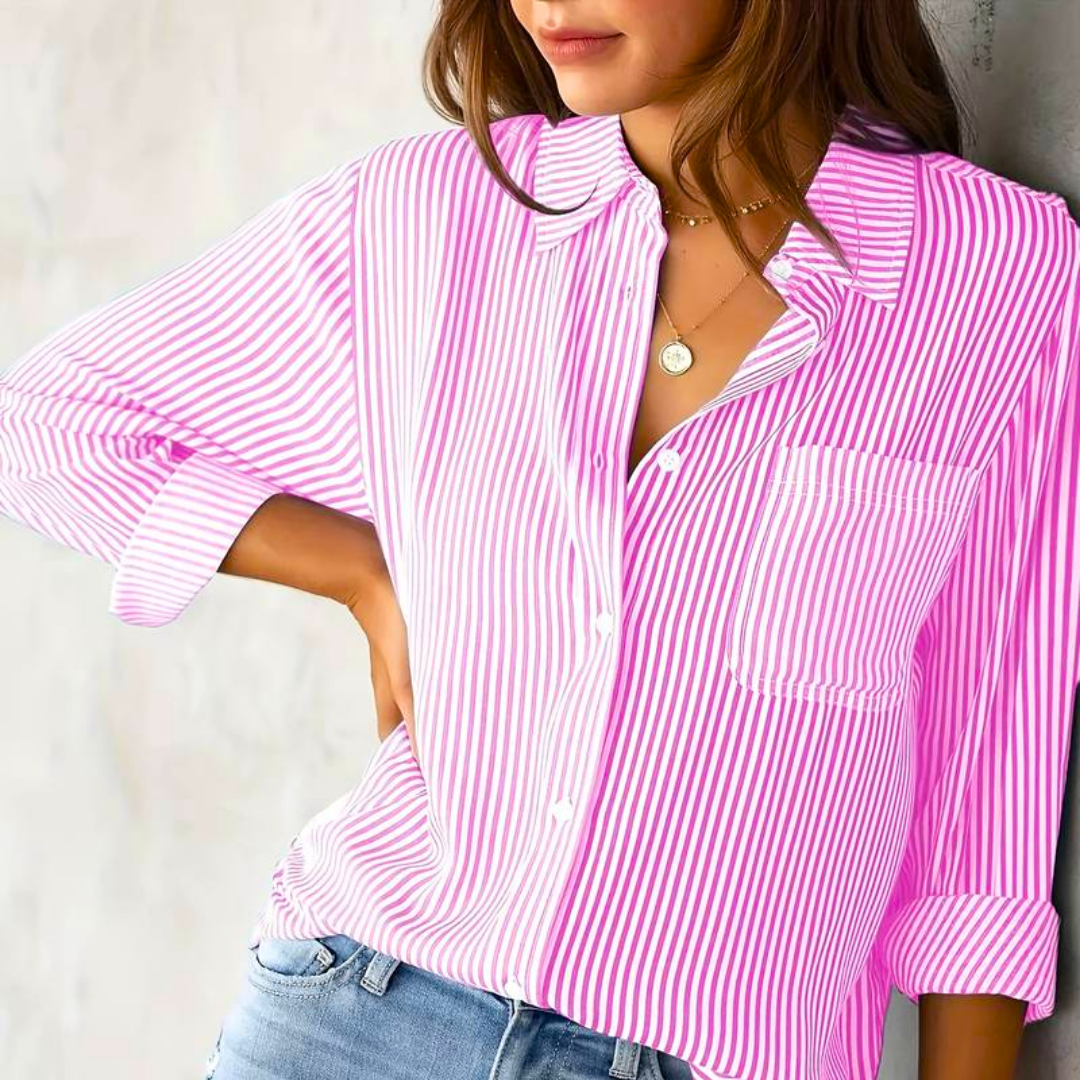 OLIVIA | Bekväm klassisk blus med knappslå