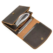 Lucas | Vintage bifold resväska i nötläder med tryckknapp