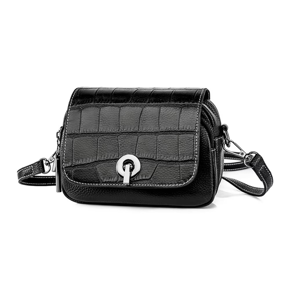 Nova | Croco-mönstrad läder crossbody mini slingväska