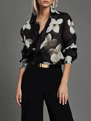 IVANNA | Stilfull elegant blus med långa ärmar