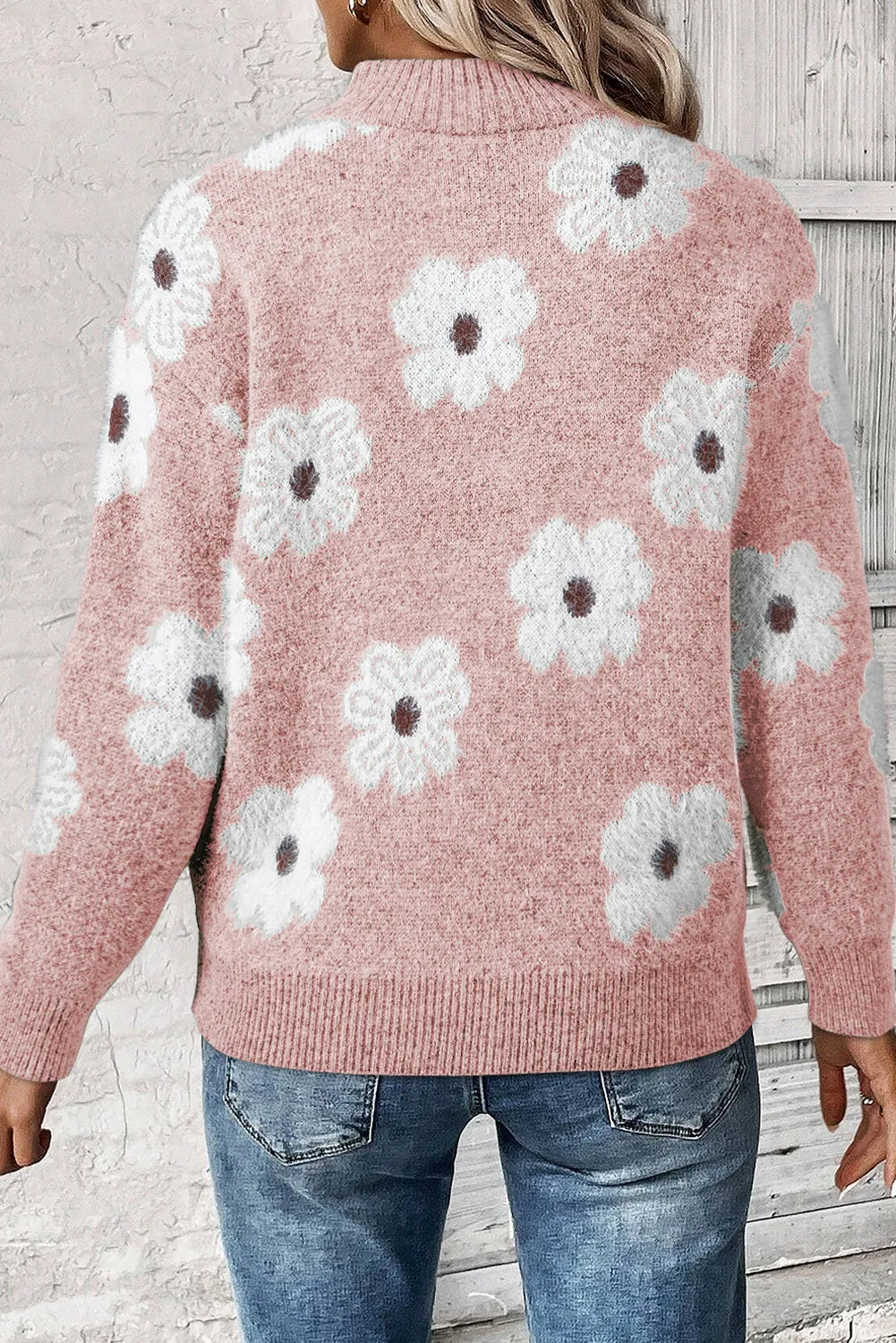 ASHLEY | Stickad blommig tröja för damer
