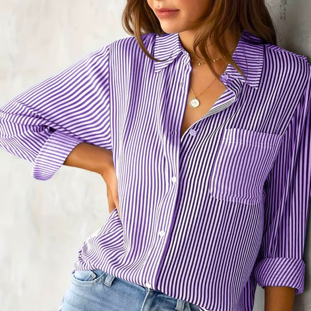 OLIVIA | Bekväm klassisk blus med knappslå