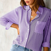 OLIVIA | Bekväm klassisk blus med knappslå