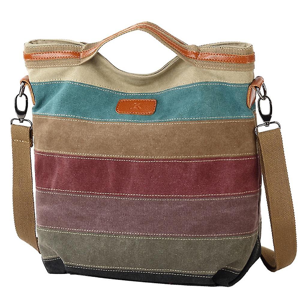 Finn | Canvas randig crossbody messenger-handväska