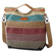 Finn | Canvas randig crossbody messenger-handväska