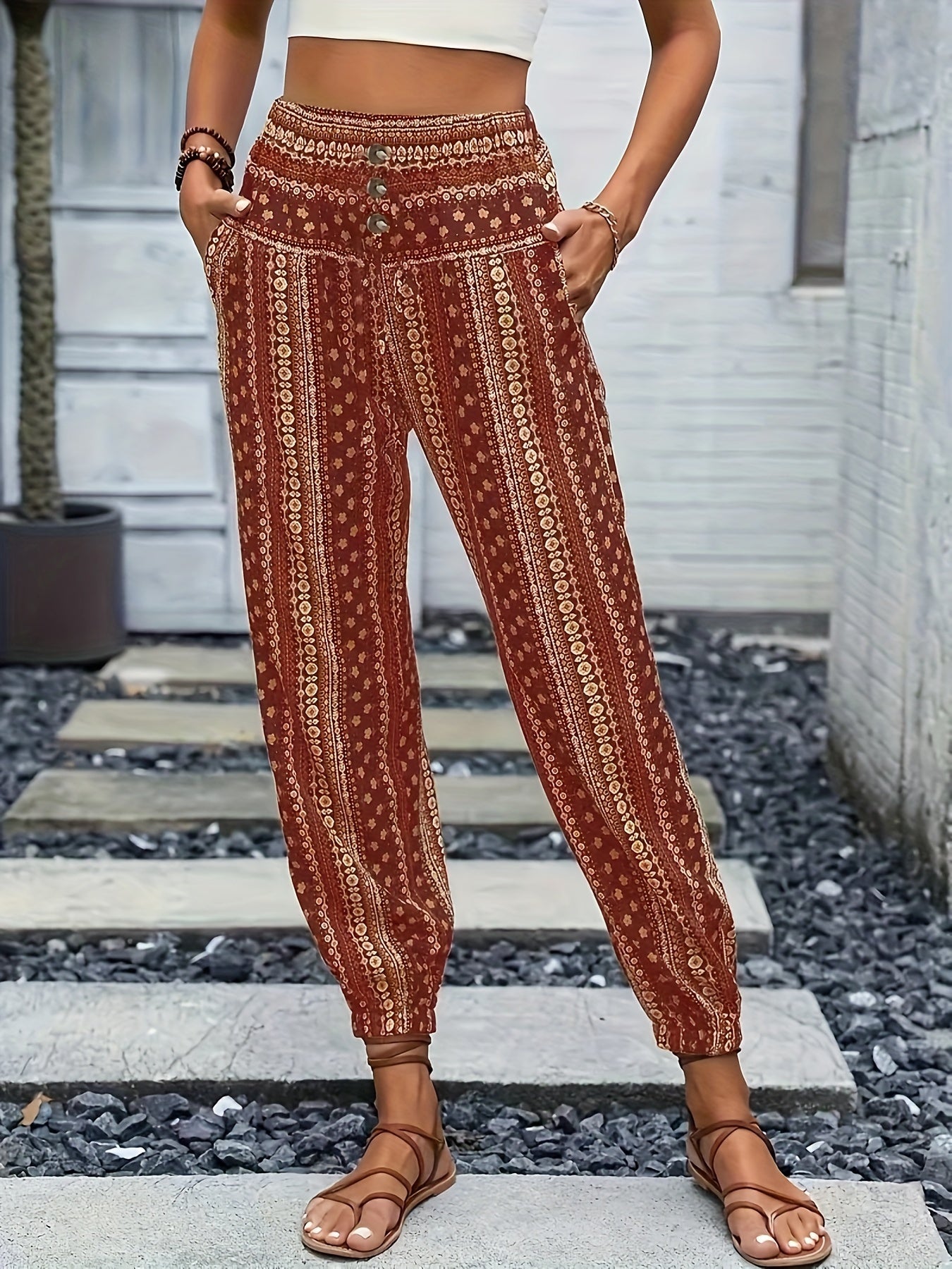 Amelie | Högmidjade byxor – Boho-chic för din garderob