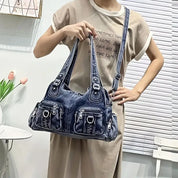 Daisy | Vintage tvättad denim crossbody messenger-väska