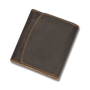Lucas | Vintage bifold resväska i nötläder med tryckknapp