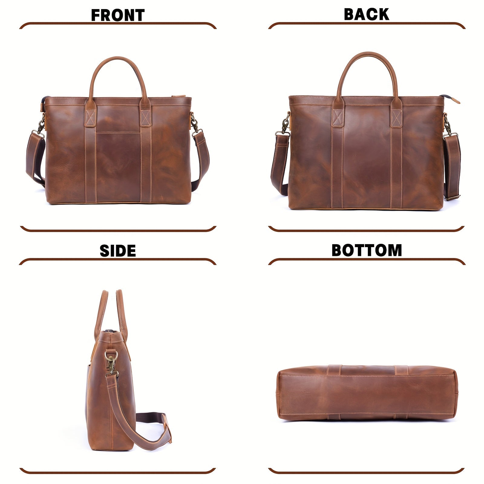 Felix | Vintage läder crossbody rese laptop messenger handväska