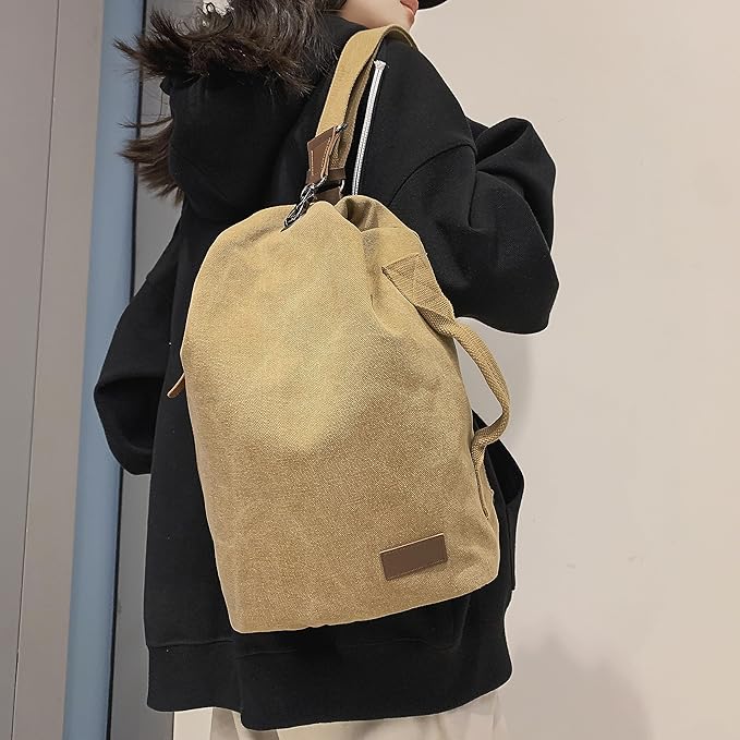 Finn | Stor vintage canvas axelväska resväska