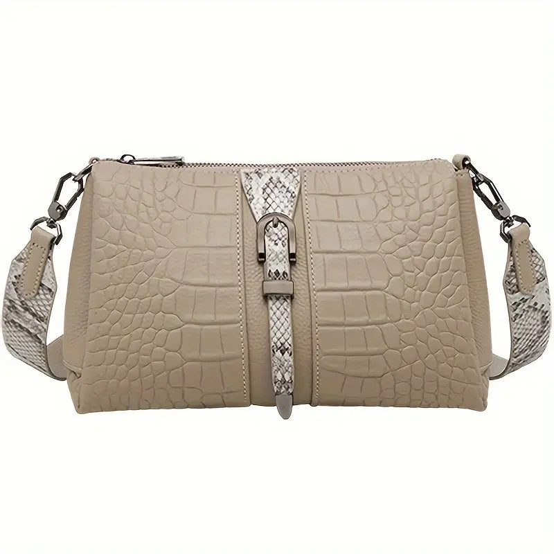 Aurora | Snygg krokodilmönstrad crossbody slingväska