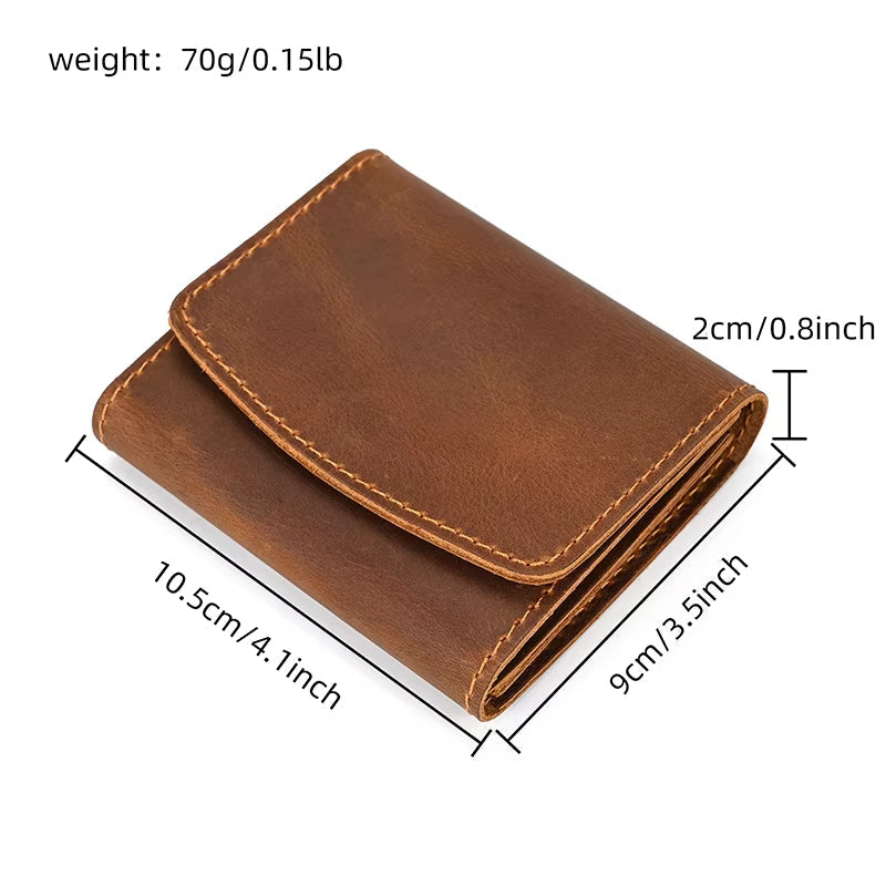 Lucas | Vintage bifold resväska i nötläder med tryckknapp