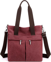 Lena | Canvas Schultertasche mit mehreren Fächern