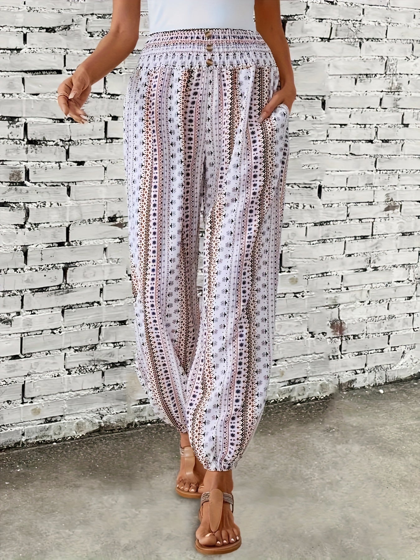 Amelie | Högmidjade byxor – Boho-chic för din garderob