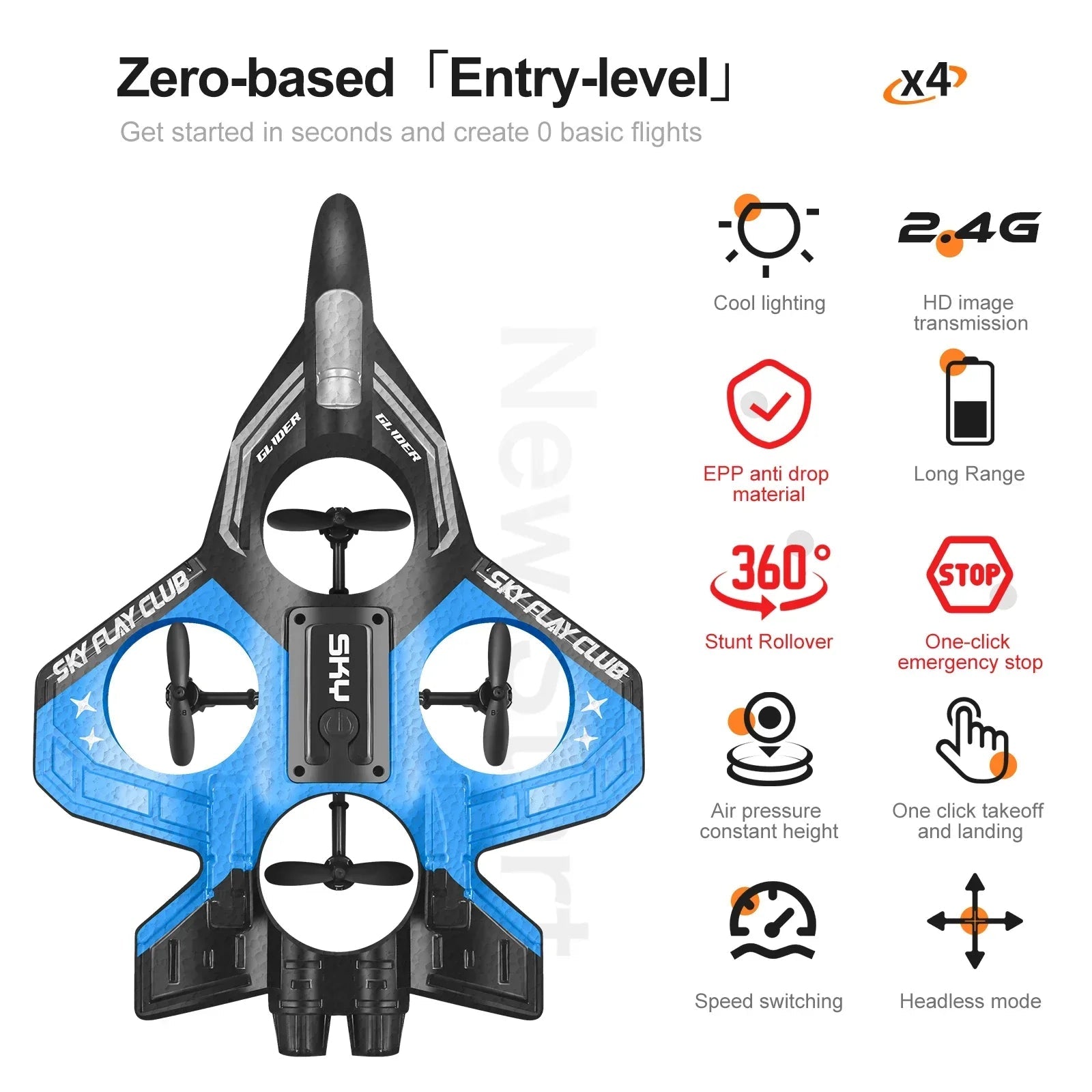 AeroGlide | Dynamisches, leichtes ferngesteuertes Flugzeug mit LED-Beleuchtung 6