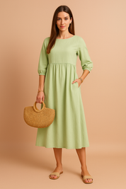 Amabel | Elegantes Midikleid mit 3/4-Ärmeln 5