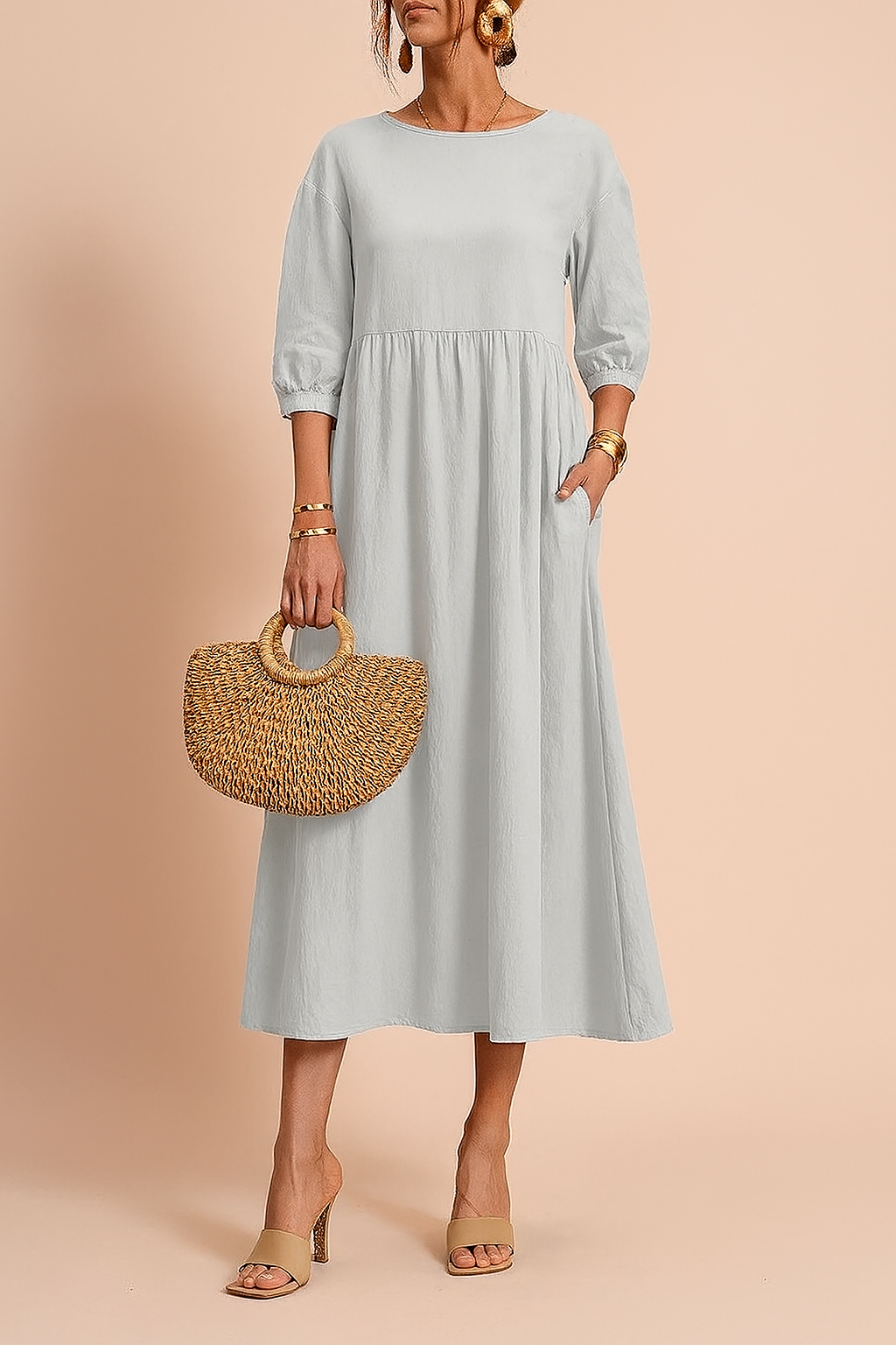 Amabel | Elegantes Midikleid mit 3/4-Ärmeln 7