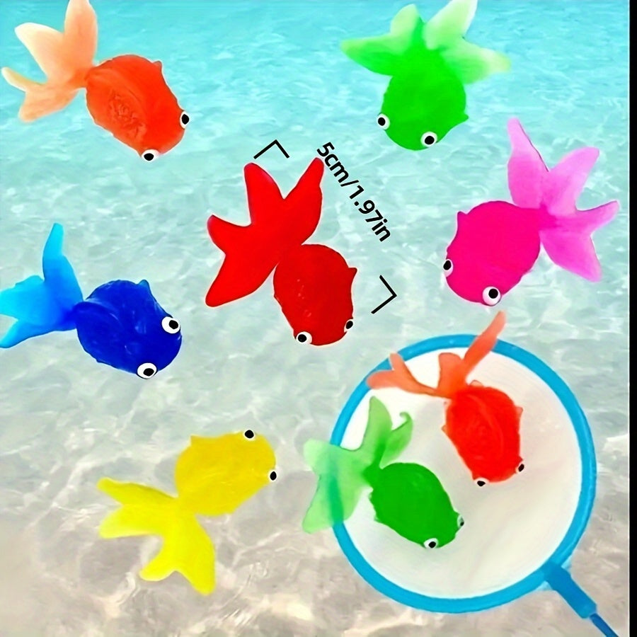 AquaFin | Schwimmende Gummifische als Badespielzeug-Set – 12er-Pack für Wasserspaß bei Kleinkindern 4