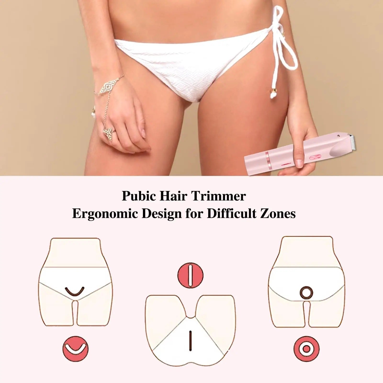 AquaGlow | Wasserdichter, wiederaufladbarer Bikinitrimmer für eine glatte Rasur 4