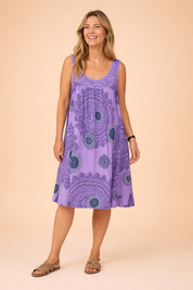Ärmelloses Sommerkleid Große Größen Leichtes Damenkleid mit Muster 1