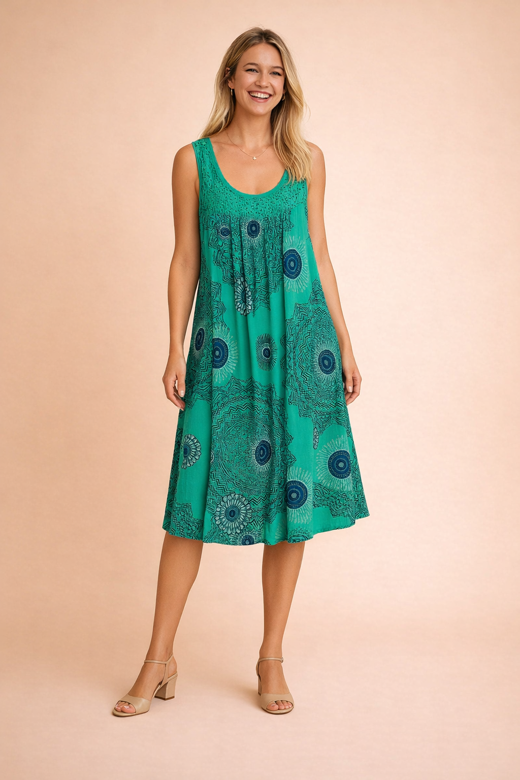Ärmelloses Sommerkleid Große Größen Leichtes Damenkleid mit Muster 5